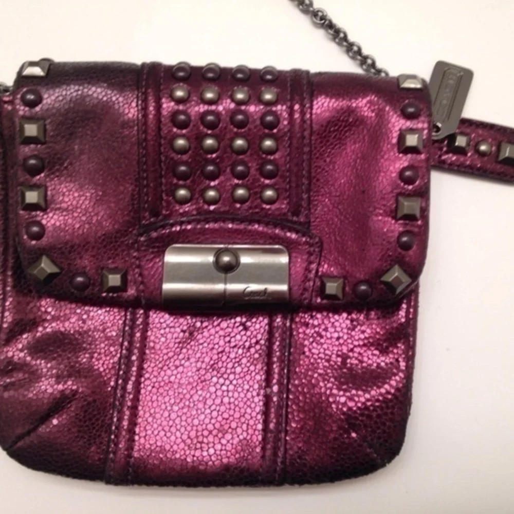COACH RARE Studded KIRSTEN METALLIC CROSSBODY BAG